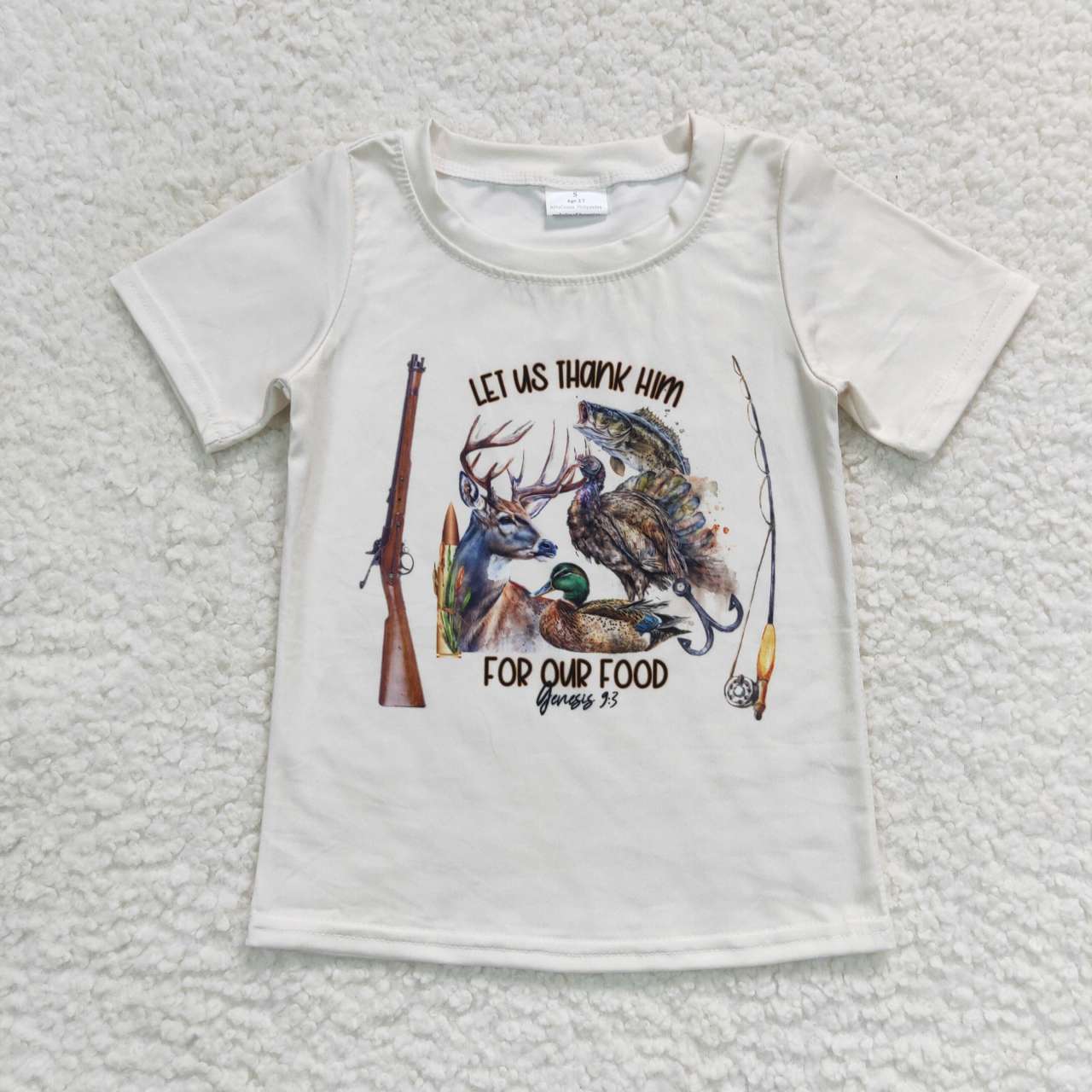 BT0340 Hunt Duck Food Boys Short Sleeve Top T-shirts