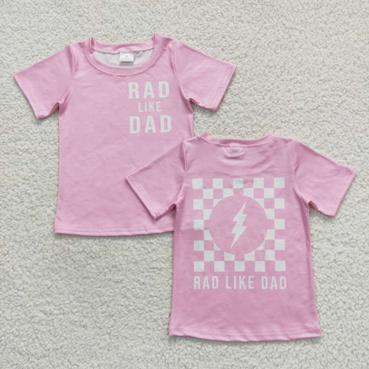 GT0309  Rad Like Dad  Pink  Girls Short Sleeve Top T-shirts