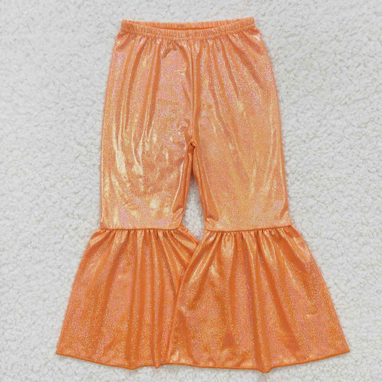 P0188 Orange Sequin  Print Girls Long Pants