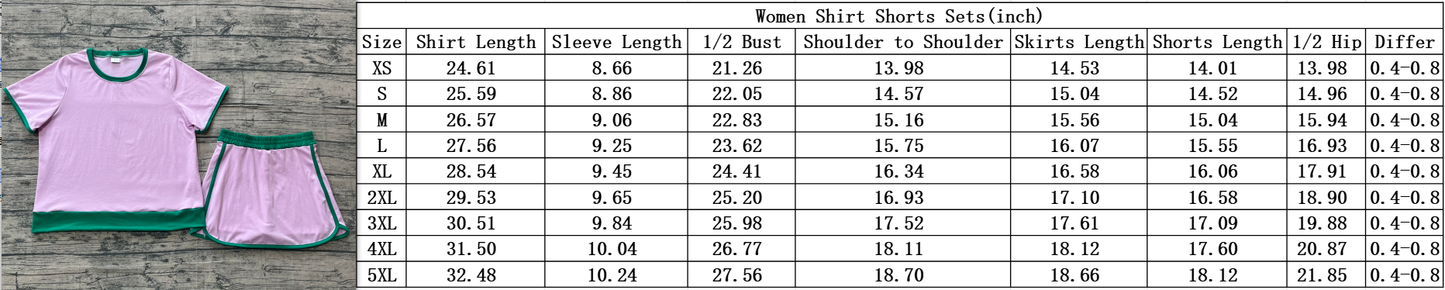GSD3954 Adult Female Beige Black Patchwork Short Sleeve Top with Skirts Cotton Sets 202604 RTS