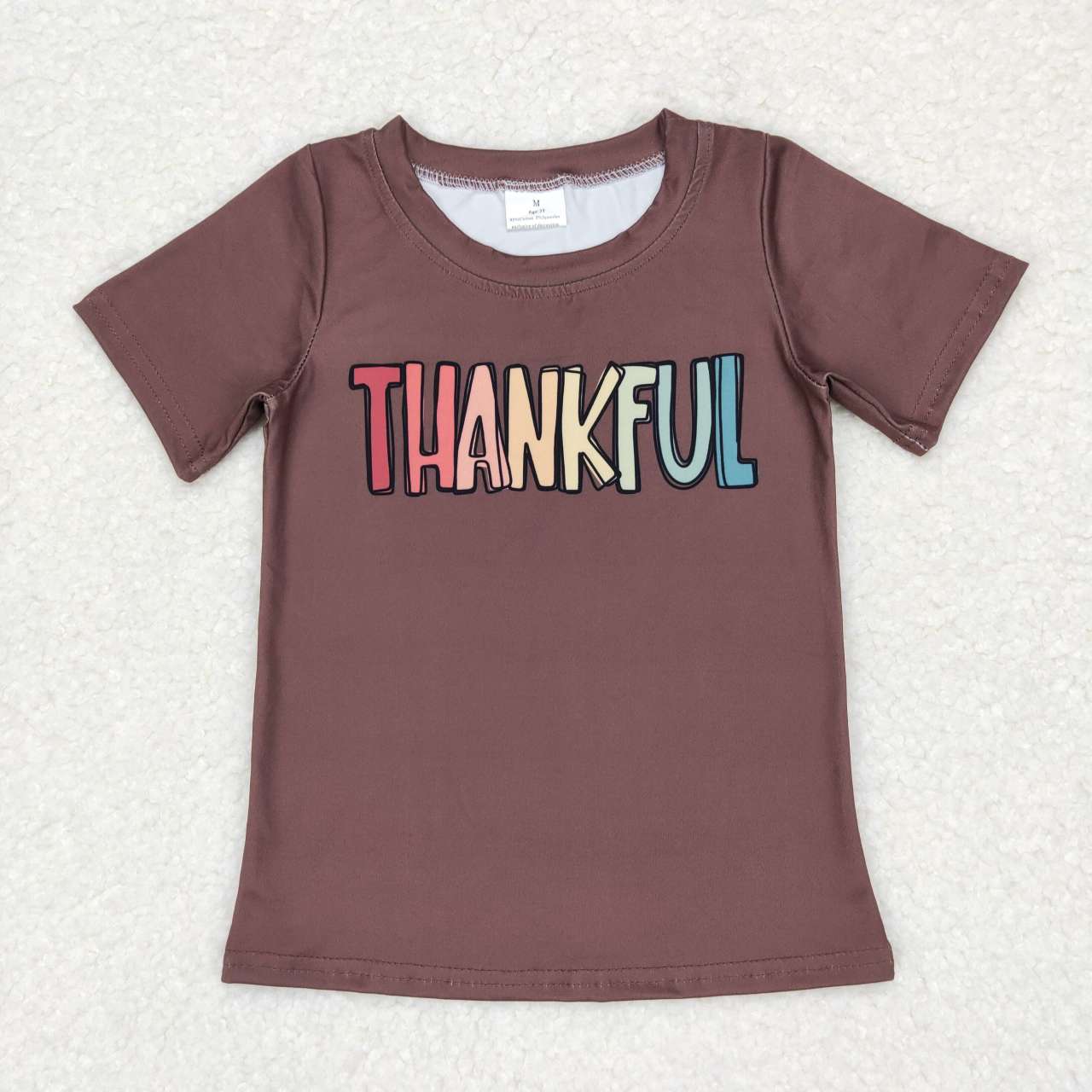 BT0327  Thankful Thanksgiving Boys Short Sleeve Top T-shirts