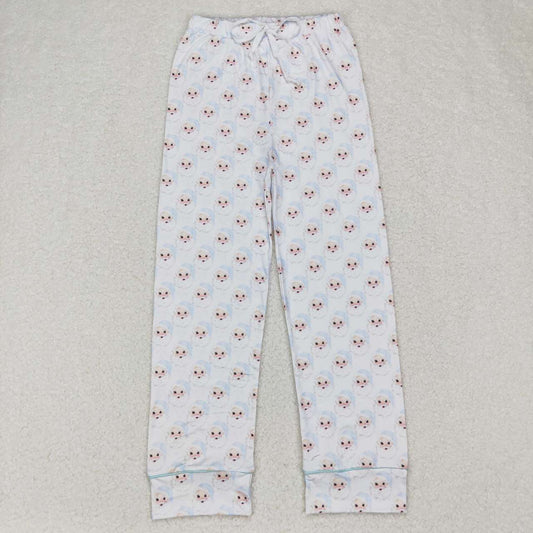 P0268  Adult Christmas Blue Santa Girls Bell Pants