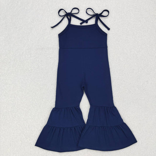 SR0449  Blue  Girls Sleeveless Jumpsuit