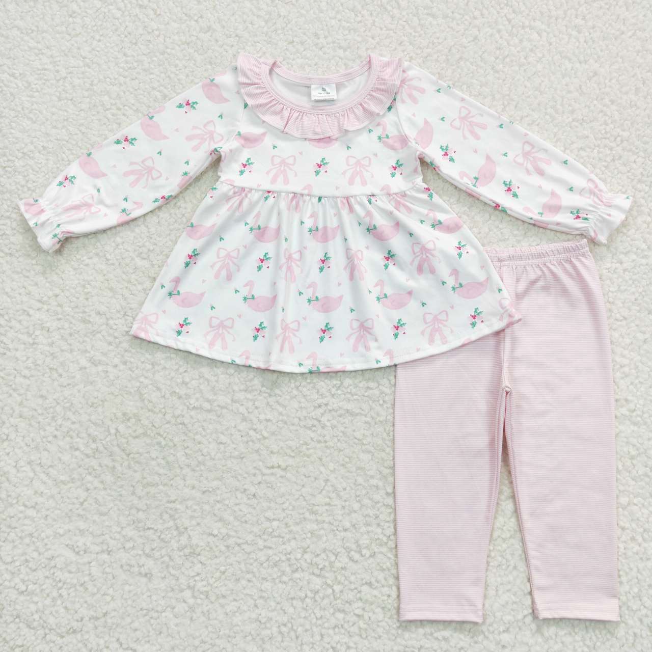 GLP0882  Christmas Pink Girls Long Sleeve Pants Outfits