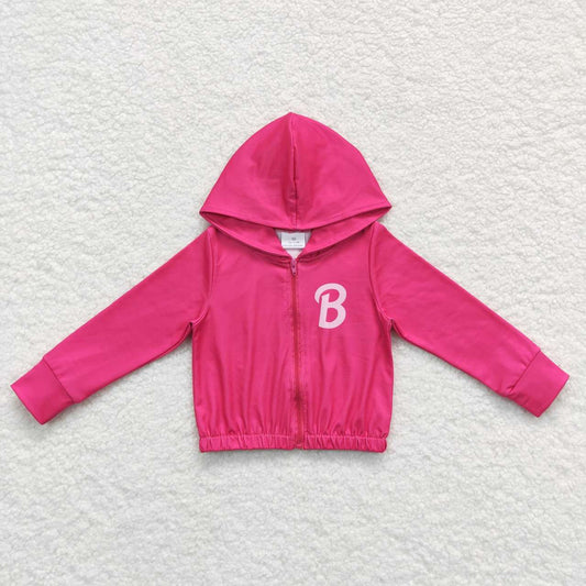 GT0330  B Pink Cartoon   Girls Long Sleeve Hoodies Top