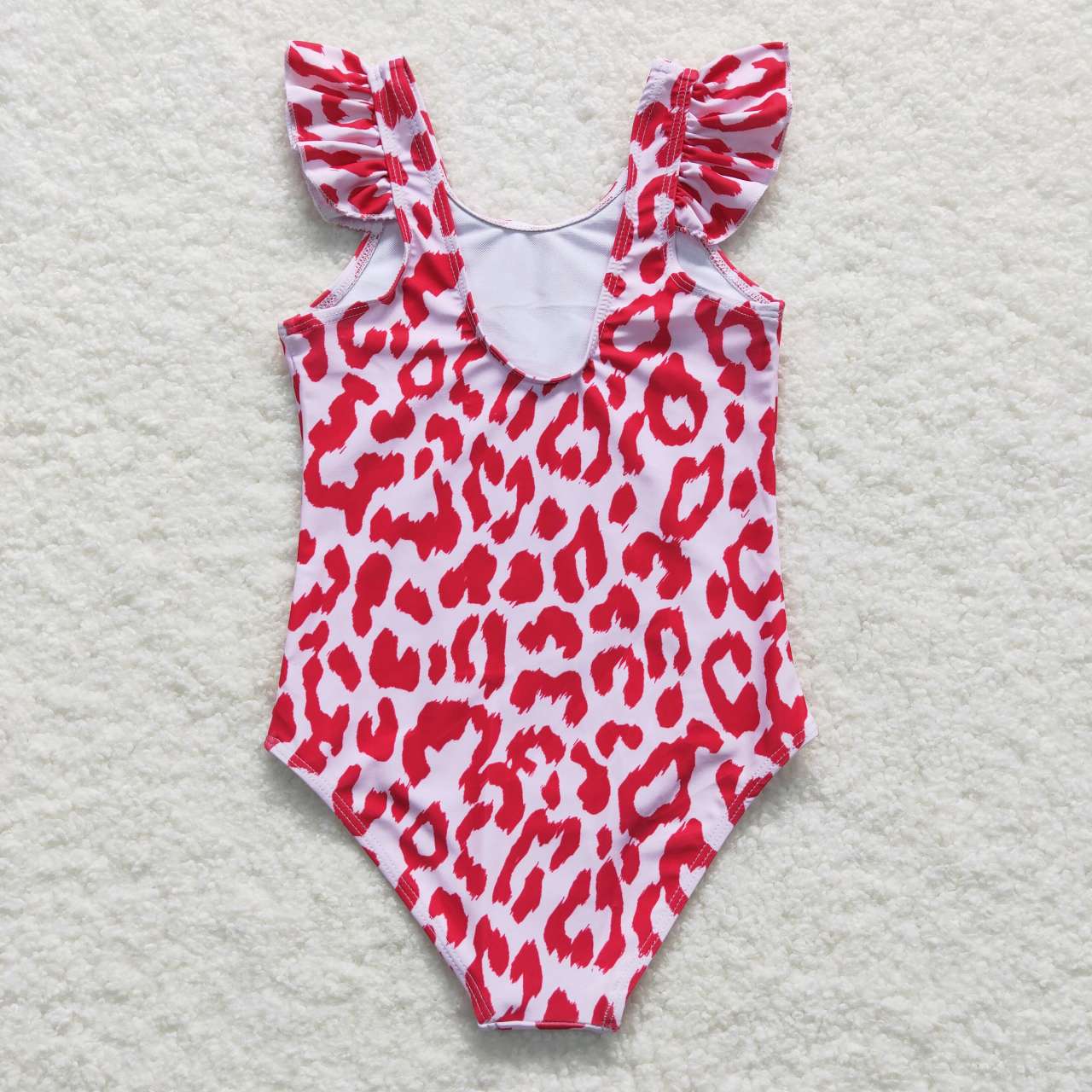 S0155   Pink Leopard Girls Swimming Bathing Suits Swimsuits