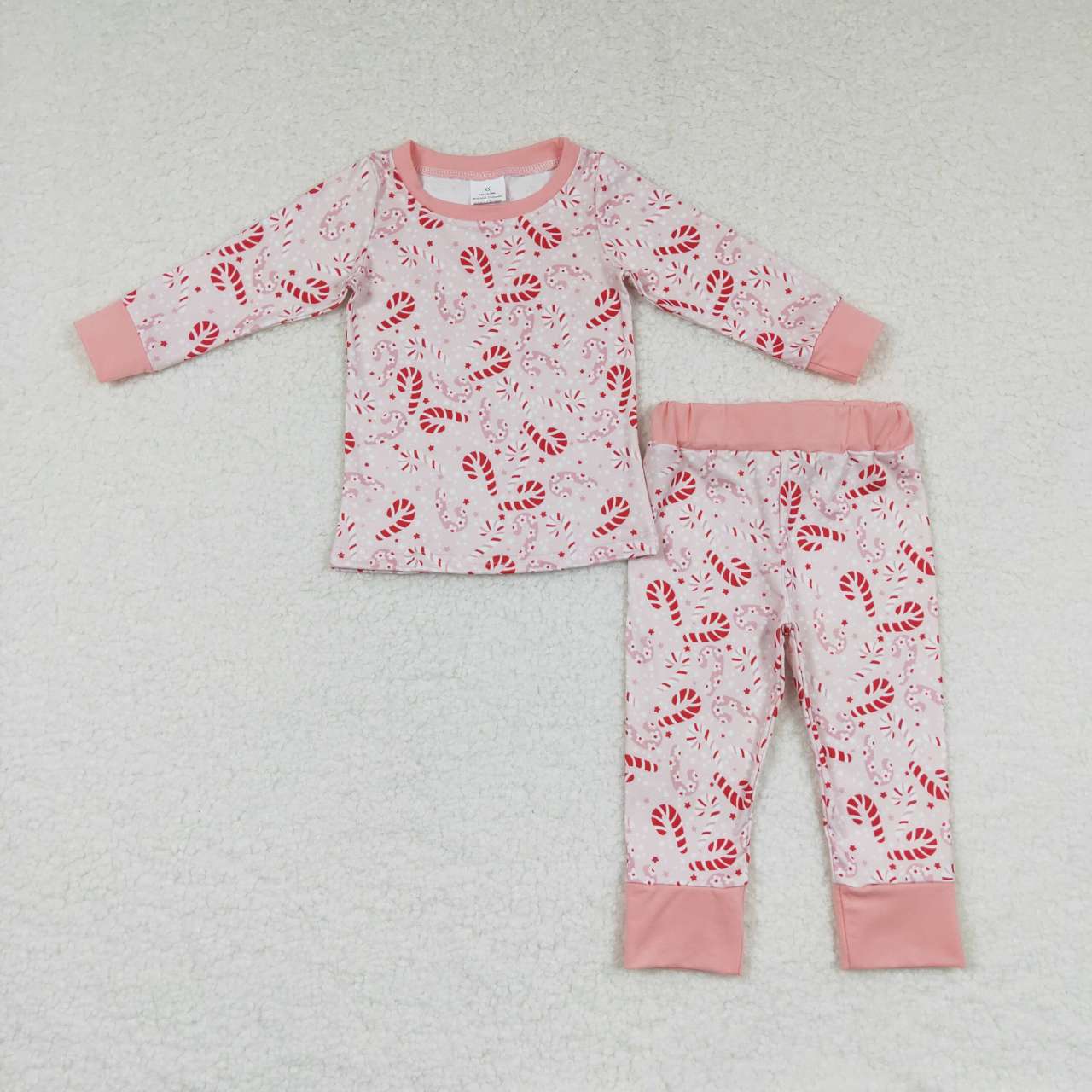 GLP0738 Christmas Pink Girls Long Sleeve Pants Outfits Pajamas