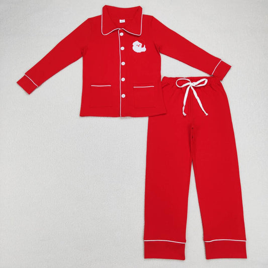 GLP0700 Adult Mom Family Christmas Collar Santa Girls Long Sleeve Pants Outfits Pajamas