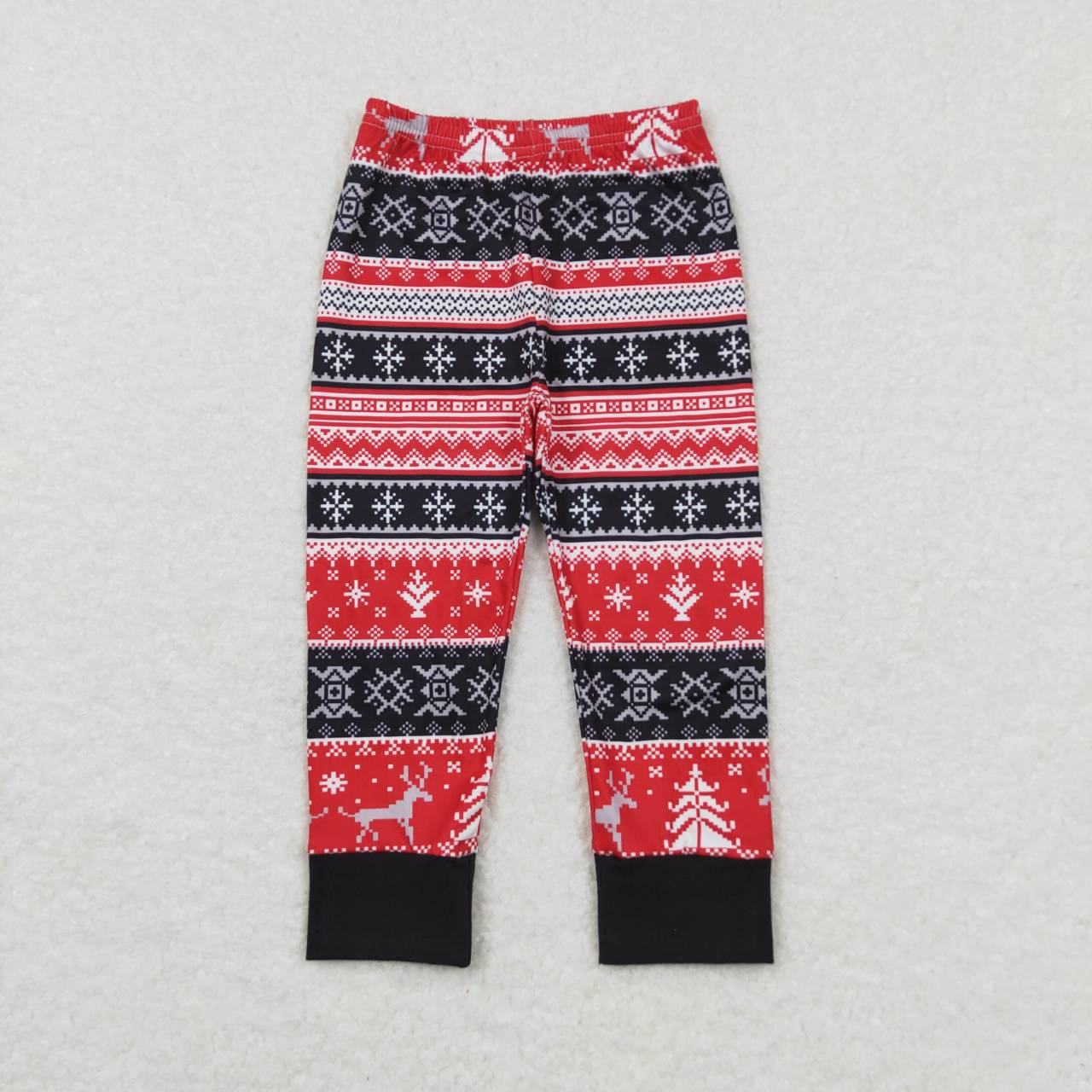 P0342 Farmily  Sister Christmas Red Deer  Girls Legging Long Pants Bell Bottom