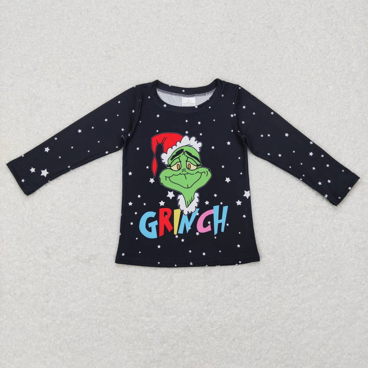 GT0329 Christmas Black Green Cartoon Girls Boys Long Sleeve Sweater