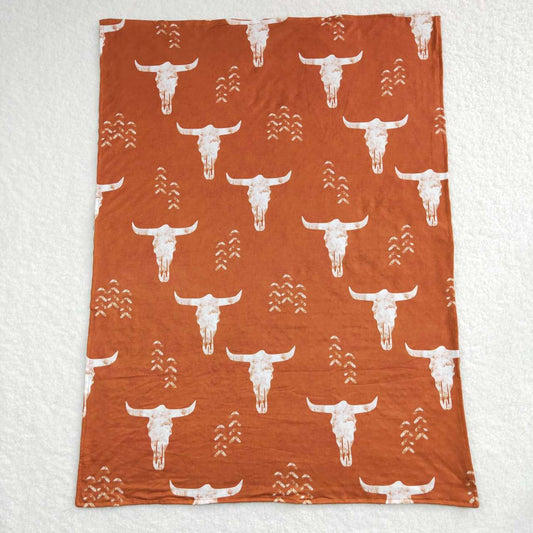 BL0070 Brown Highland Cow Western  Print Blanket