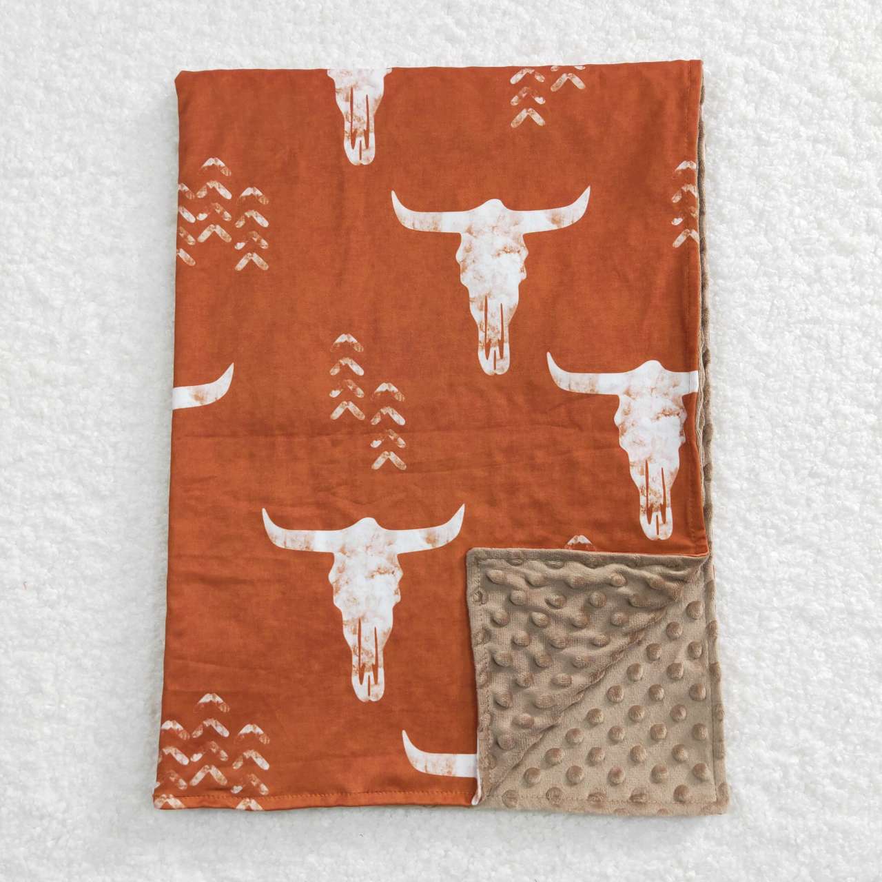 BL0070 Brown Highland Cow Western  Print Blanket