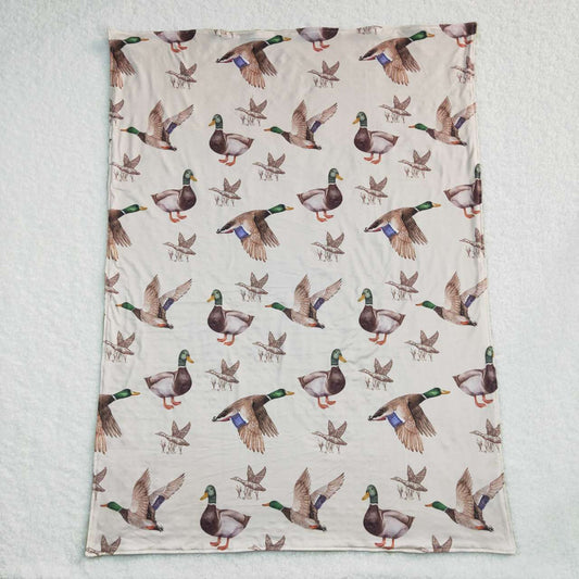 BL0081  Green Bird Duck Western  Print Blanket