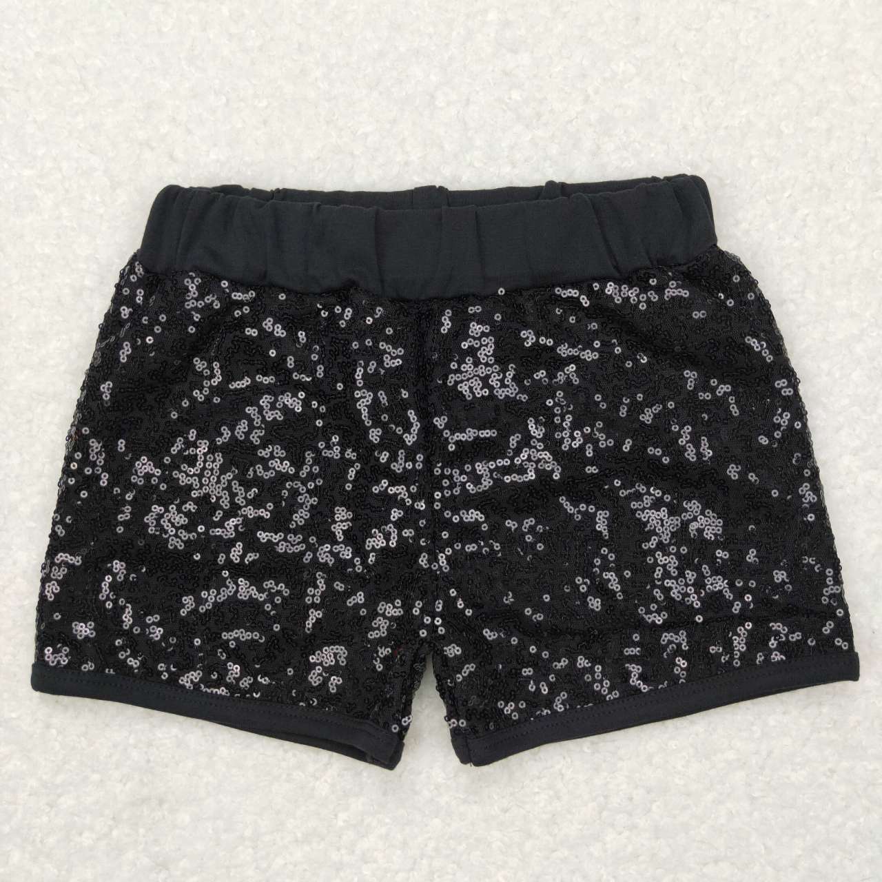 SS0121 Black  Sequin Kids Shorts Pants