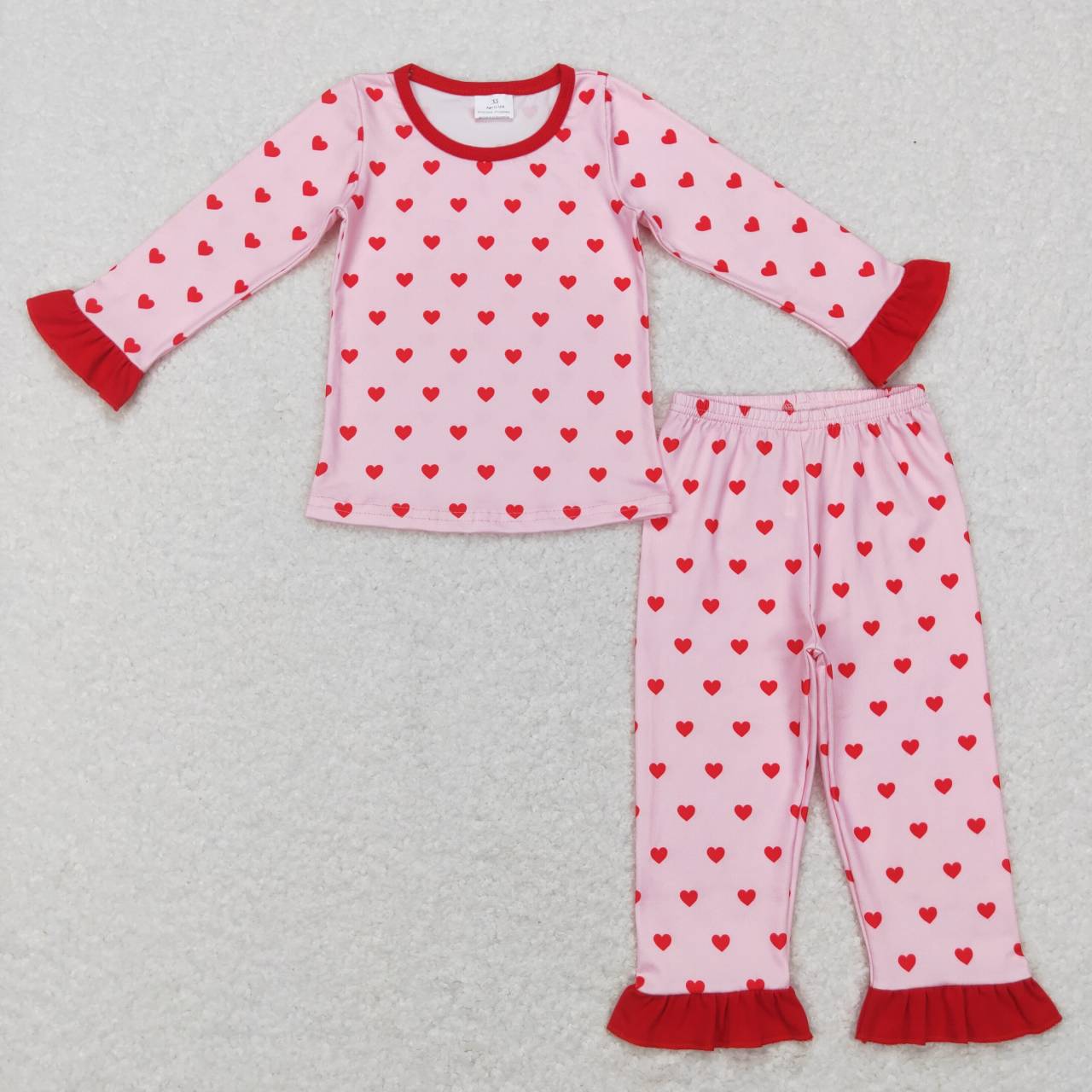 GLP0864  Valentine Pink Love  Girls Long Sleeve Pants Outfits Pajamas