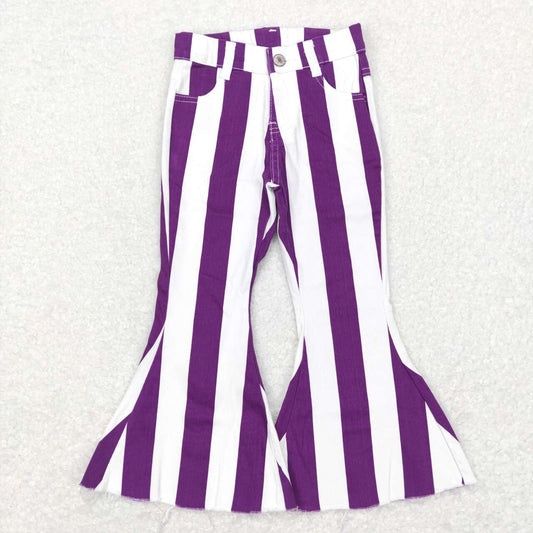 P0331 purple Stripes Girls Denim Jeans