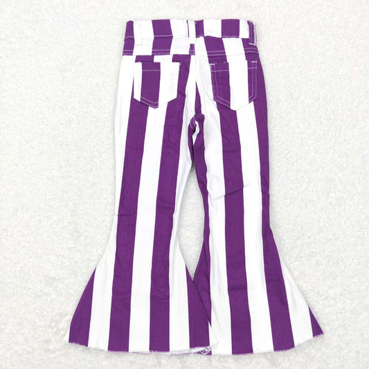 P0331 purple Stripes Girls Denim Jeans