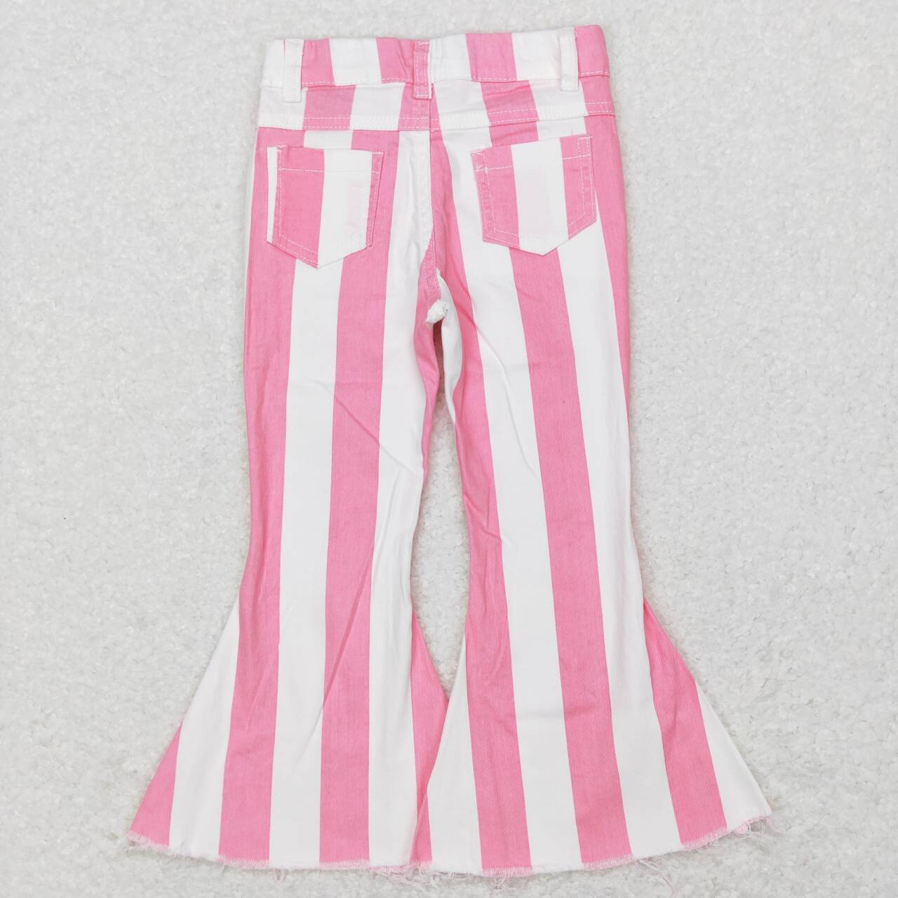 P0315 Pink Stripes Girls Denim Jeans