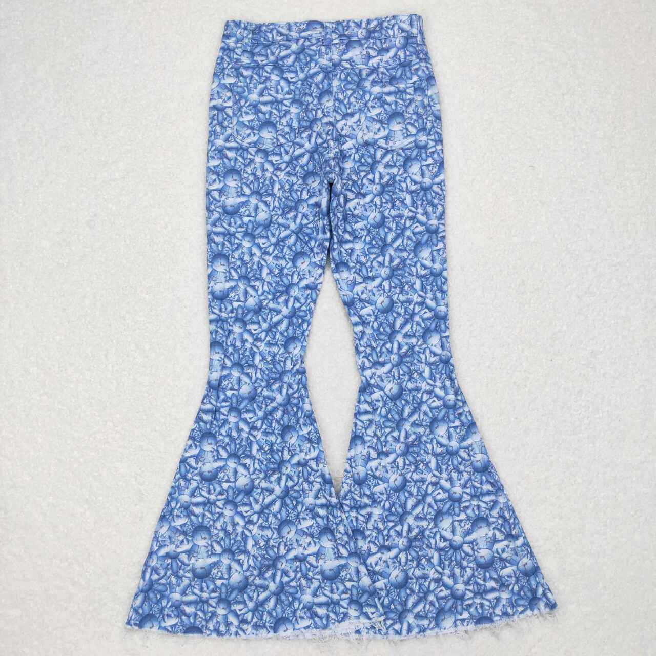 P0297  Adult Blue Girls Bell Pants Denim Jeans