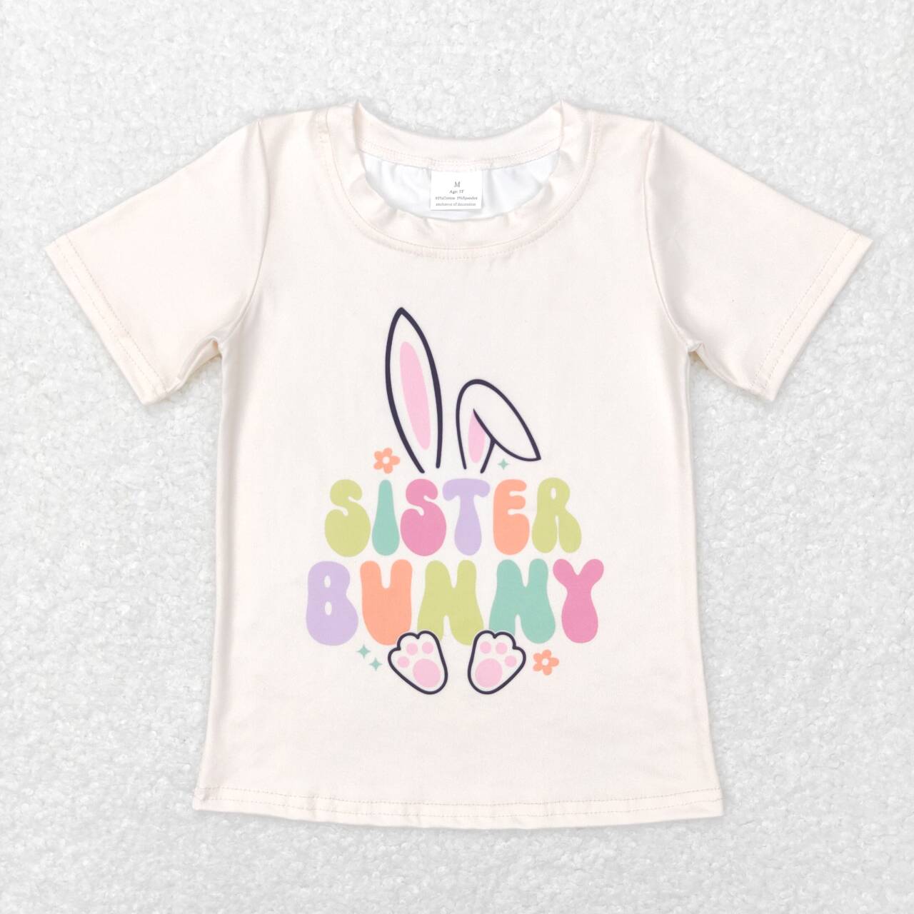 GT0394   Easter Sister Bunny Rabbit Girls Short Sleeve Top T-shirts