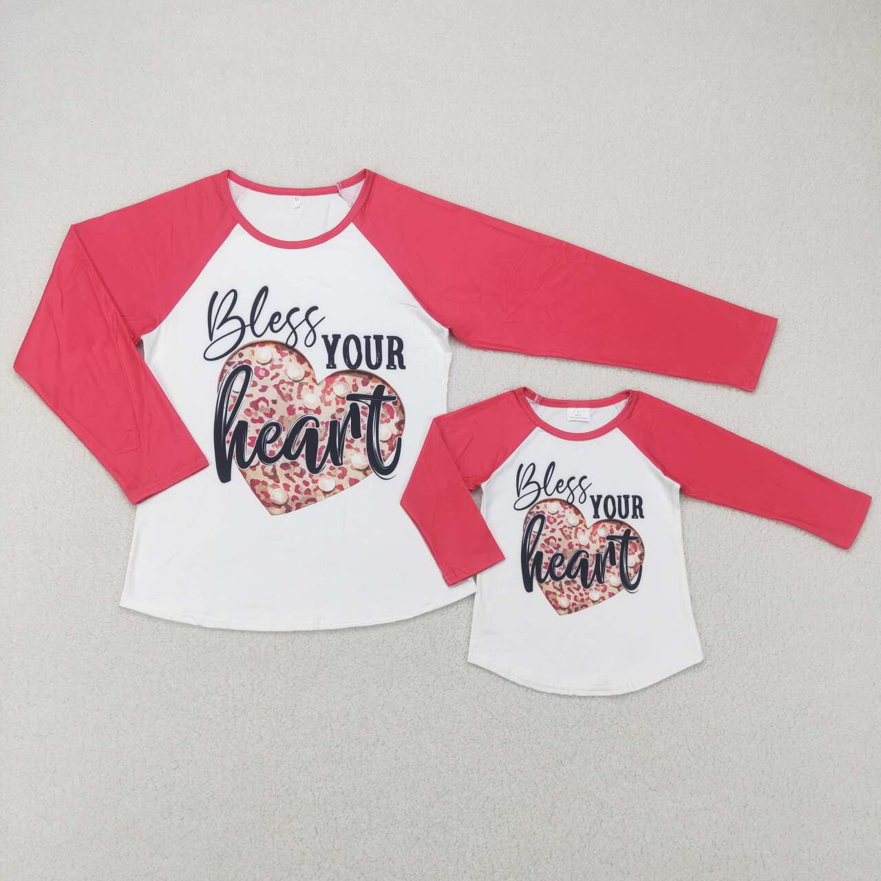 Adult Bless Your Heart Long Sleeve Valentine T-shirts