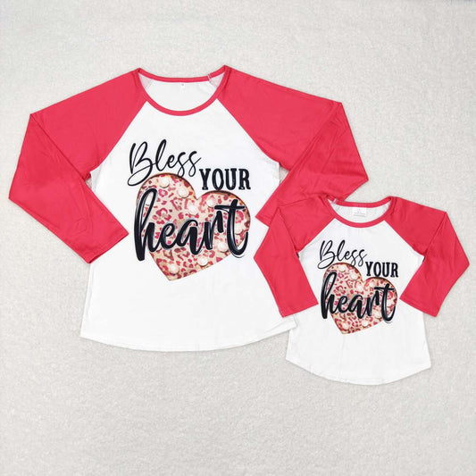 Adult Bless Your Heart Long Sleeve Valentine T-shirts