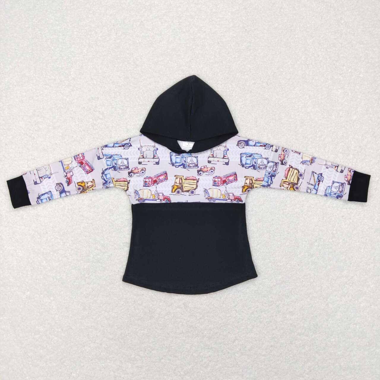 BT0470  Black Car Cartoon  Girls Long Sleeve Hoodies Top