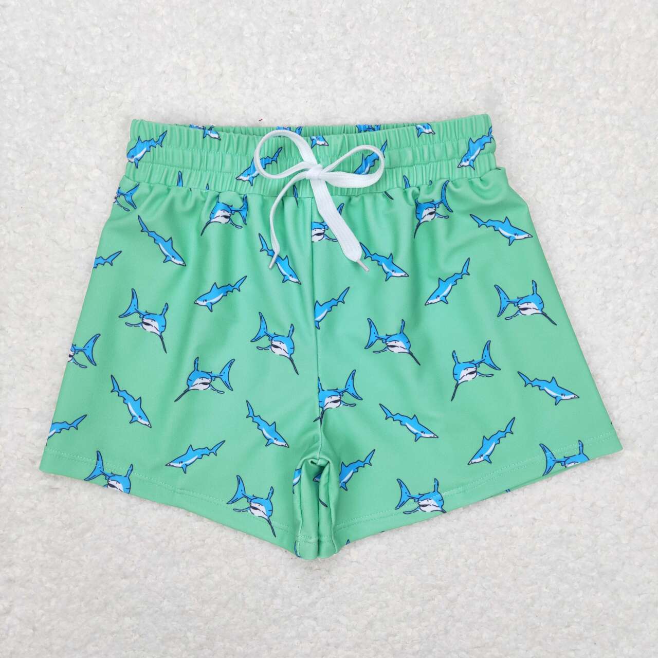 S0173 Green shark Cartoon Boys Bathing Suits Swimsuits Swimming Trunks