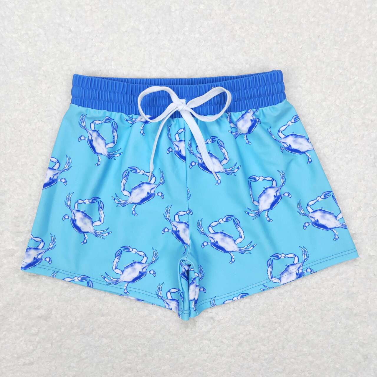 S0169  blue Crab Cartoon Boys Bathing Suits Swimsuits Swimming Trunks