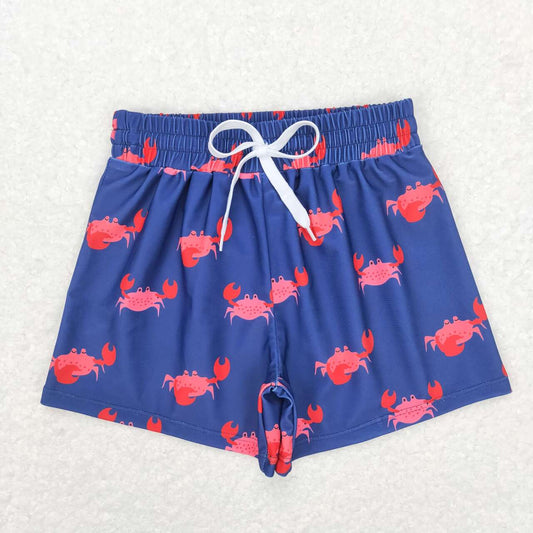 S0170  pink blue Crab Cartoon Boys Bathing Suits Swimsuits Swimming Trunks