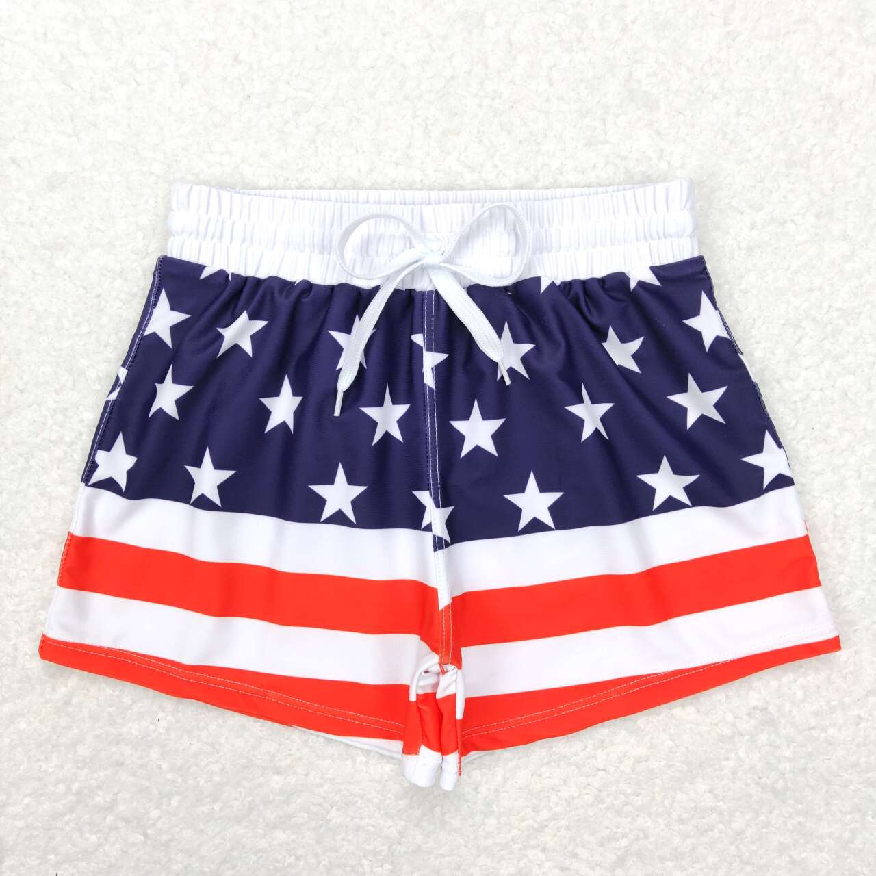 S0188  4th of July Blue red stars Boys Bathing Suits Swimsuits Swimming Trunks