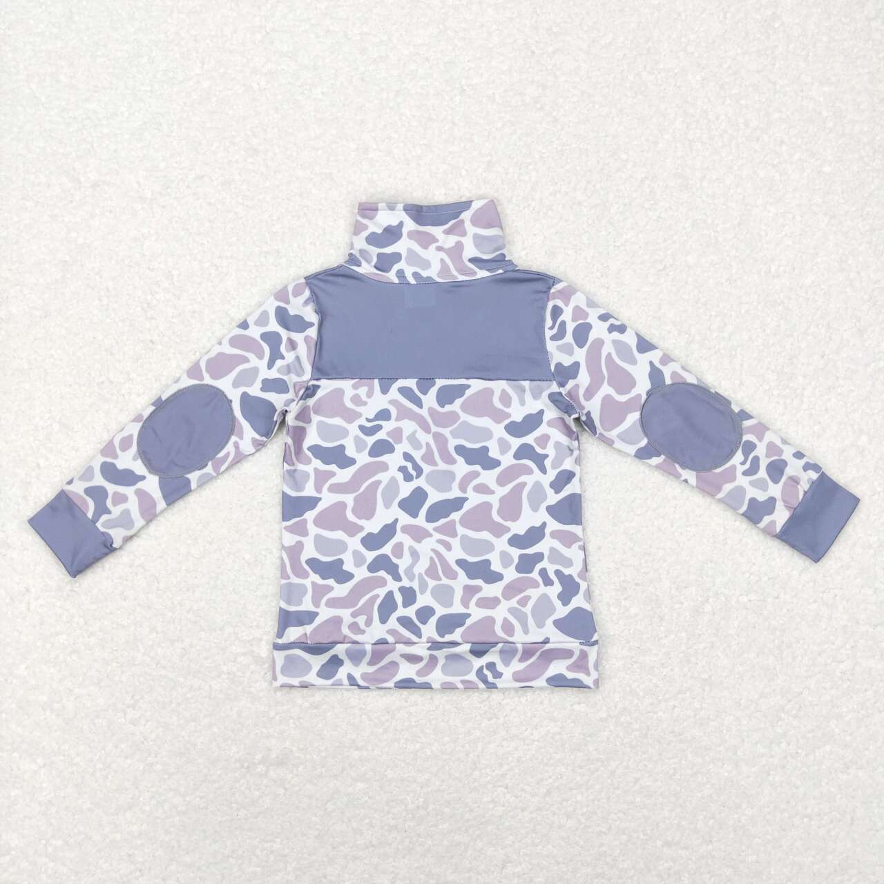 BT0467  Blue leopard Camo Boys Long Sleeve Top Collar Polo Pullover T-Shirts