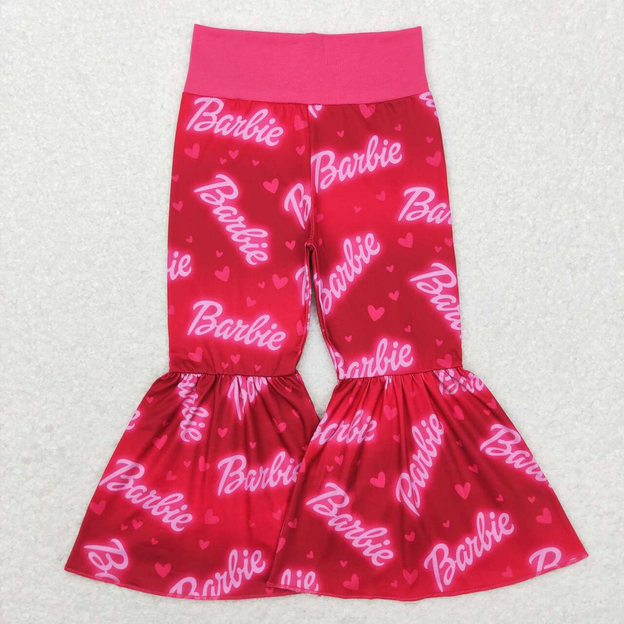 P0275  Pink B Cartoon  Girls Legging Long Pants Bell Bottom