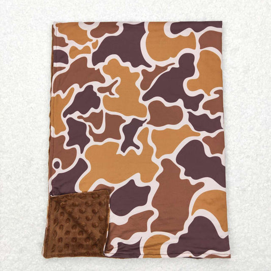 BL0109 Brown Leopard Camo Print Blanket