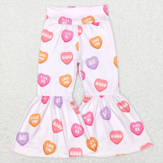 P0367 Pink Valentine Love Girls Long Pants