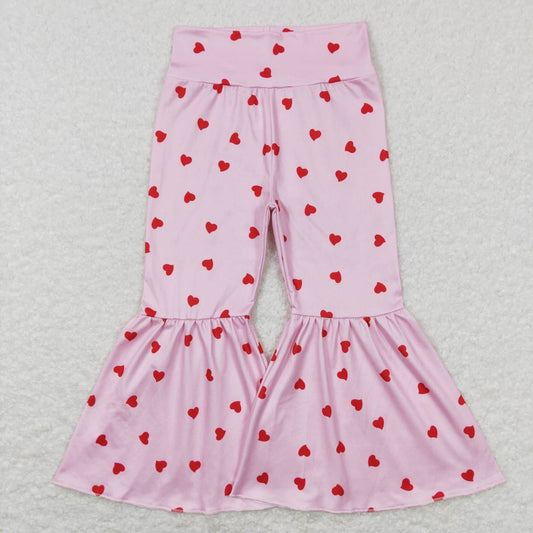 P0339 Valentine love  pink  Girls Long Pants