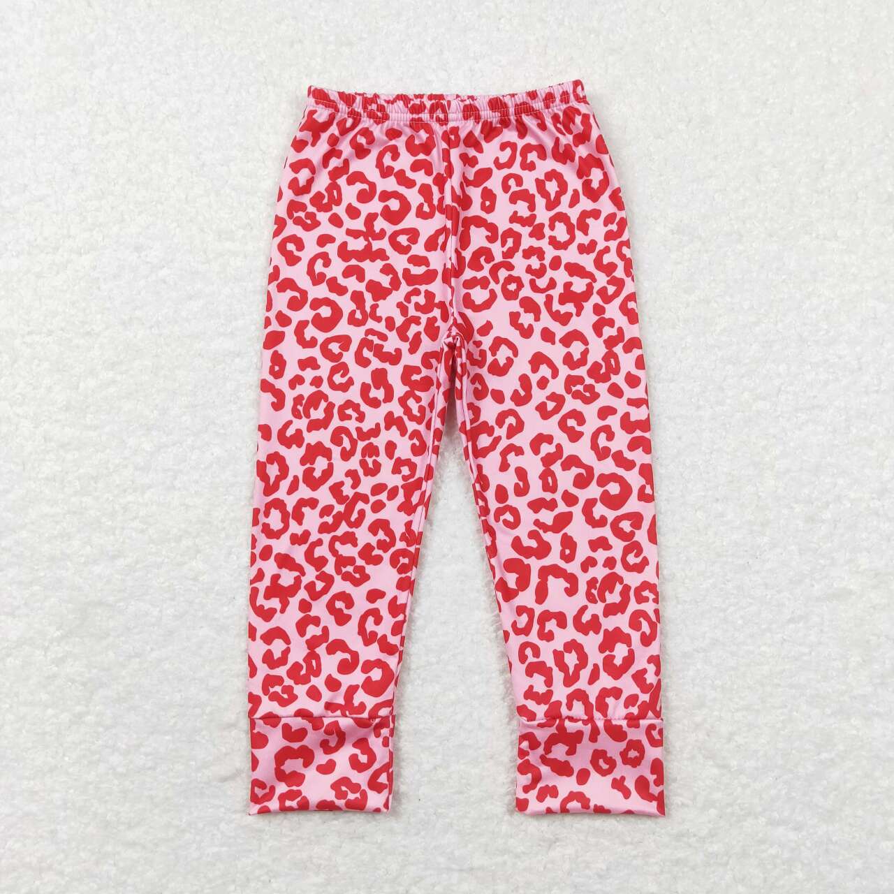 P0386 Leopard  pink  Girls Long Pants