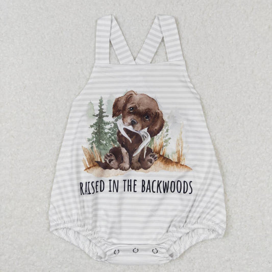 SR0659 Raised in the backwoods Dog Girls Short Sleeve Romper