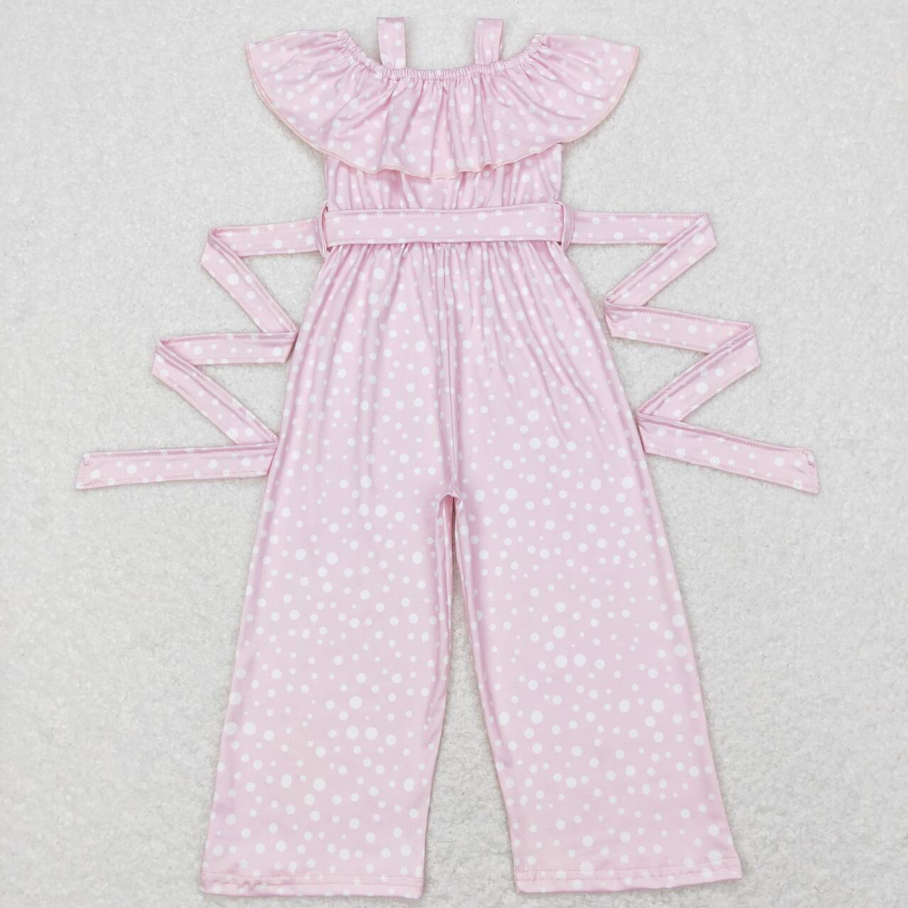 SR0420 Pink Girls Short Sleeve Jumpsuit Overall Pants