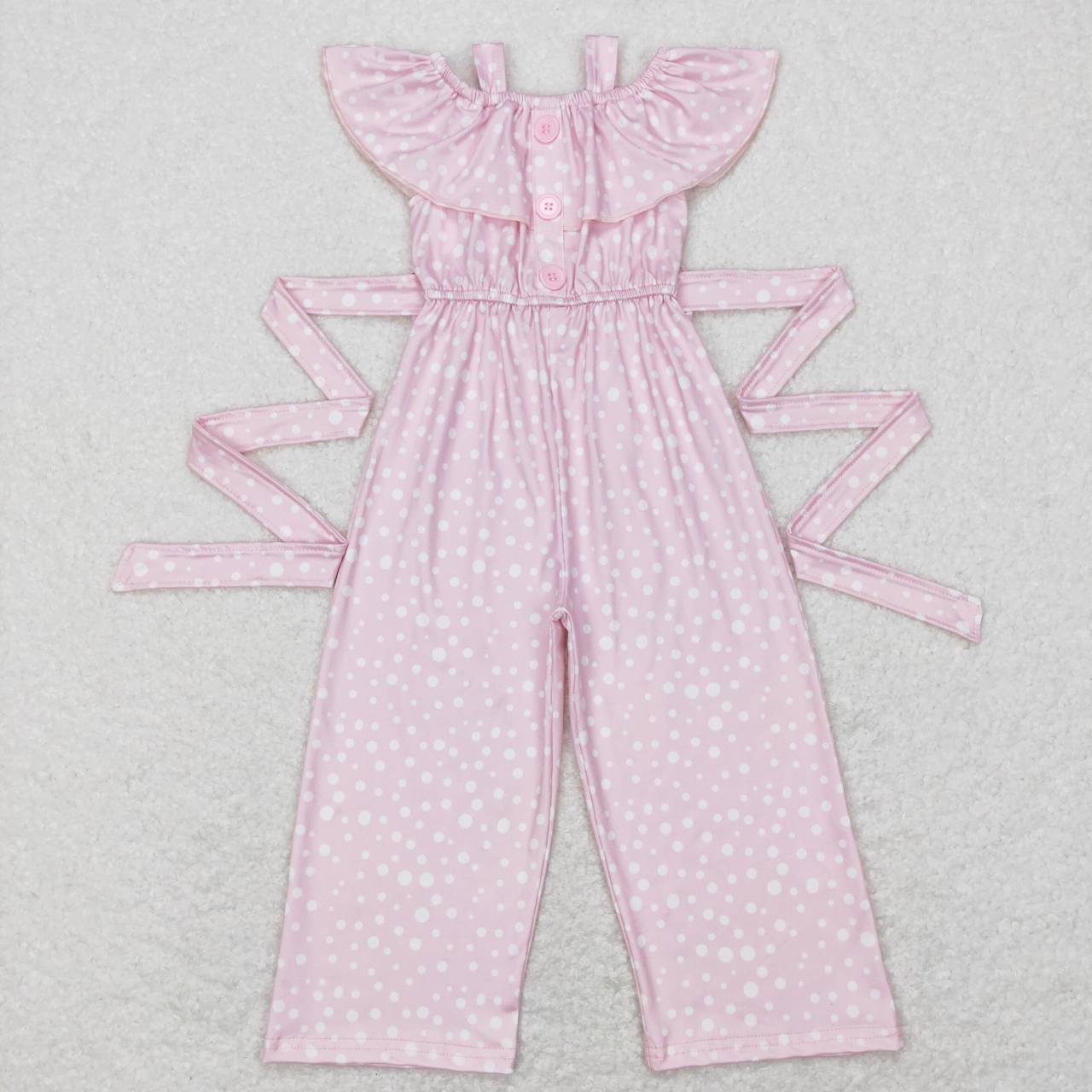 SR0420 Pink Girls Short Sleeve Jumpsuit Overall Pants