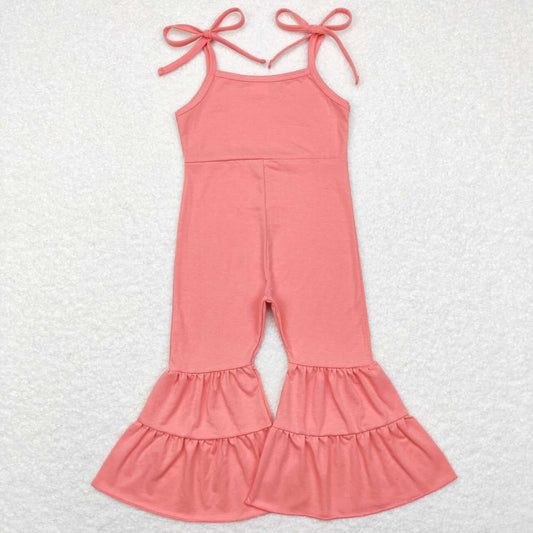 SR0715 Pink Girls Short Sleeve Jumpsuit Overall Pants