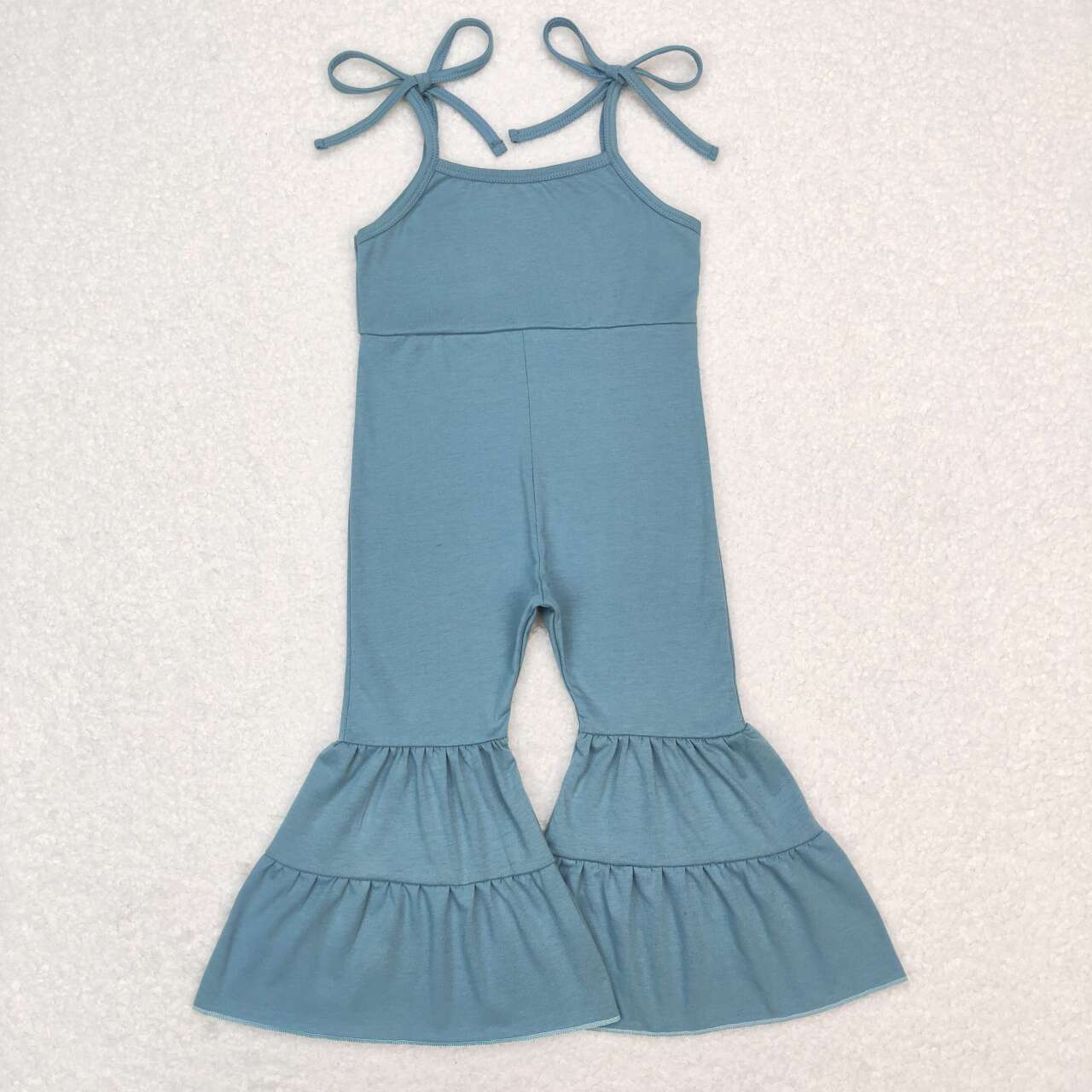 SR0717 Blue Girls Short Sleeve Jumpsuit Overall Pants