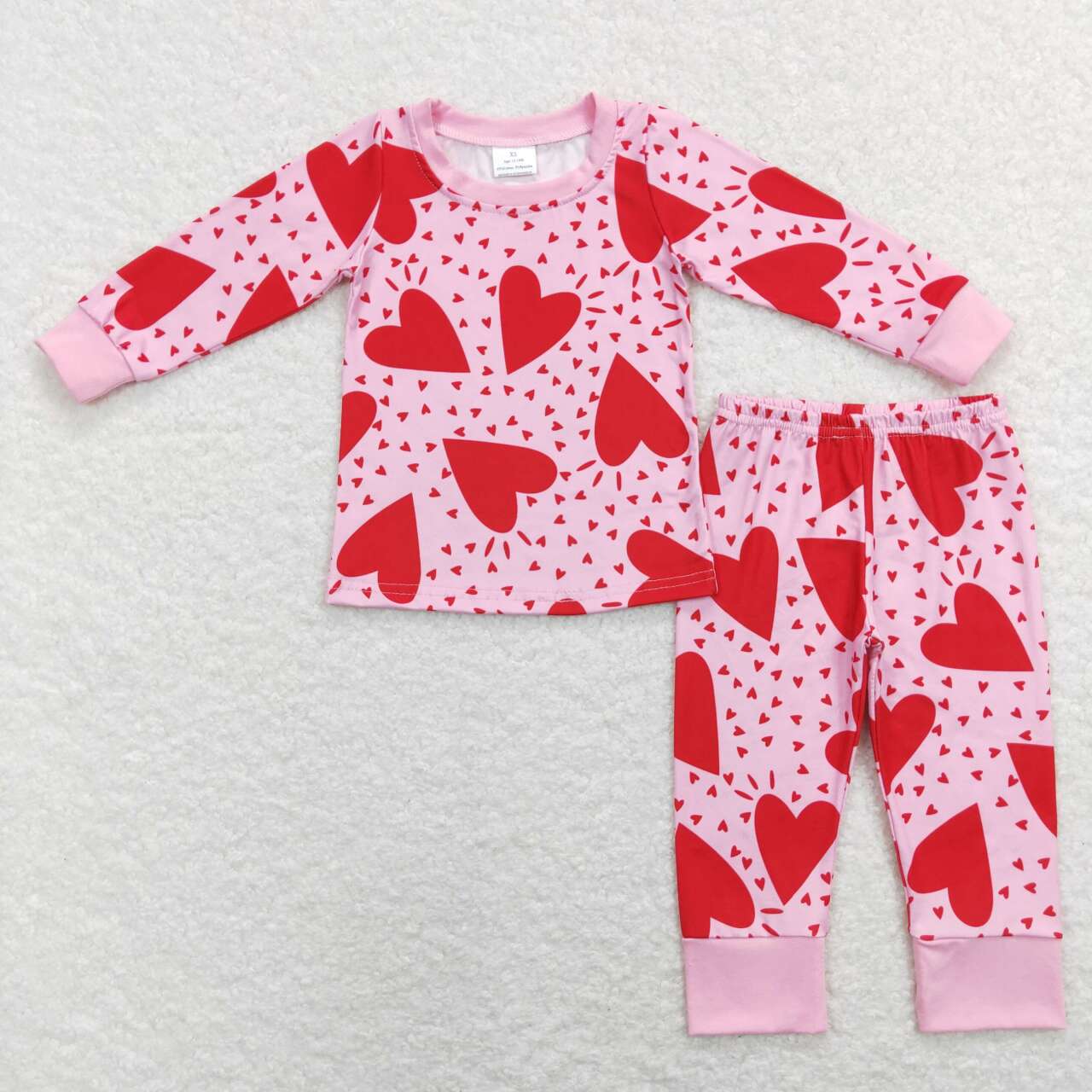 GLP1038  Valentine Love red pink Girls Long Sleeve Pants Outfits Pajamas