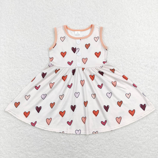 GSD0617 Love Valentine Pink  Girls Short Sleeve Dresses