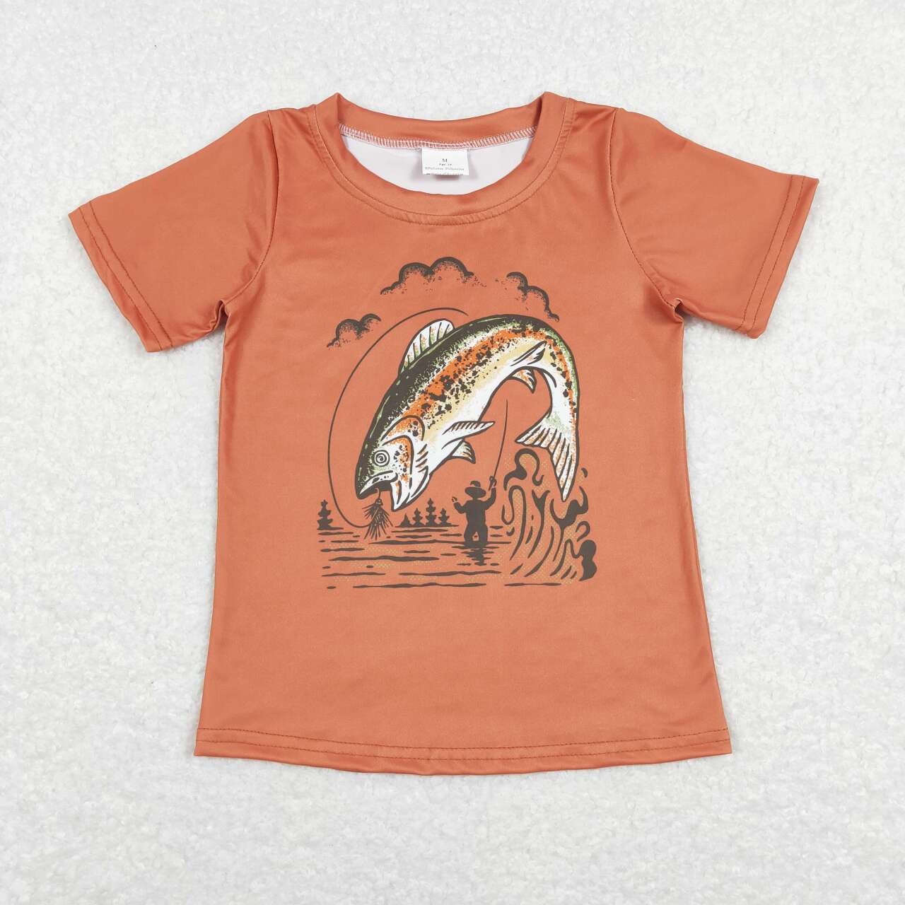 BT0507 orange fish Boys Short Sleeve Top T-shirts