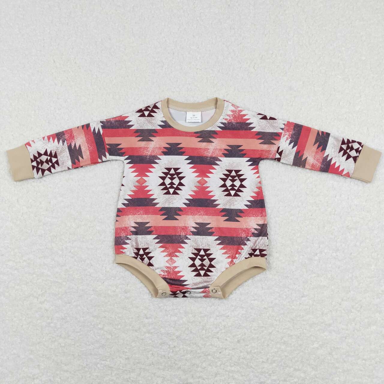 LR0845 Red Western Girls Long Sleeve Romper