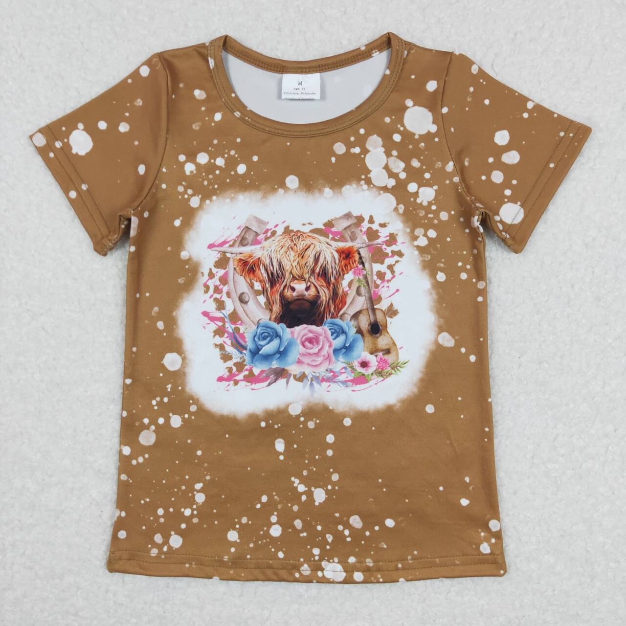 GT0333 Brown Cow Girls Short Sleeve Top T-shirts