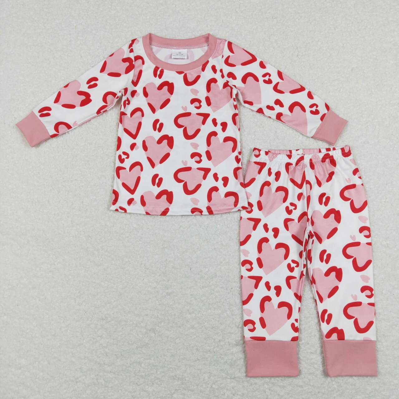 GLP1095  Valentine Love Pink Girls Long Sleeve Pants Outfits Pajamas