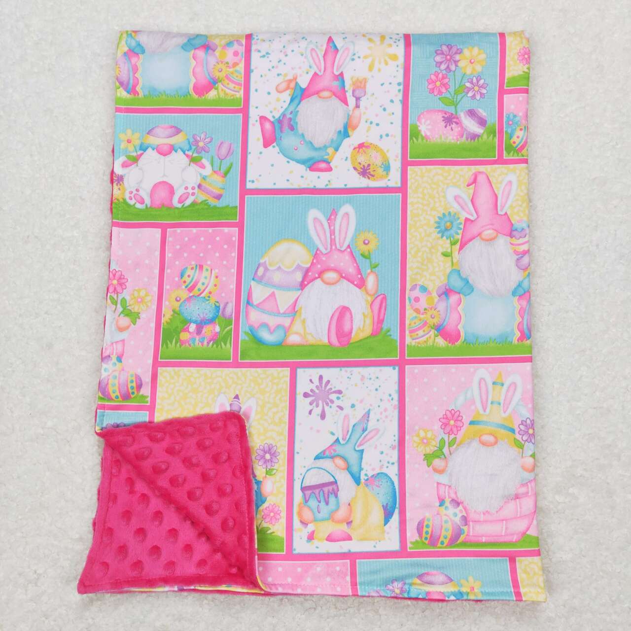 BL0094 Pink easter rabbit Print Blanket