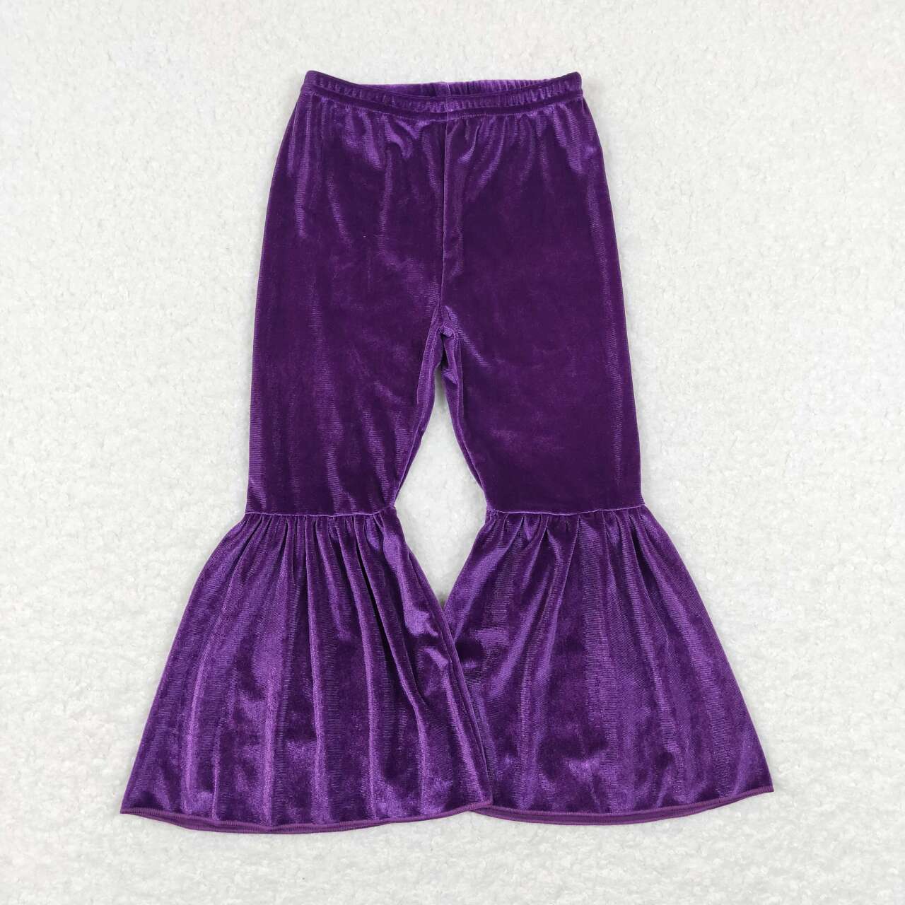 P0385 Purple Velvet Print Girls Long Pants